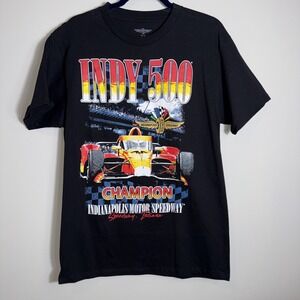 Indy 500 Indianapolis Motor Speedway Distressed Retro Poster Mens T-Shirt Medium